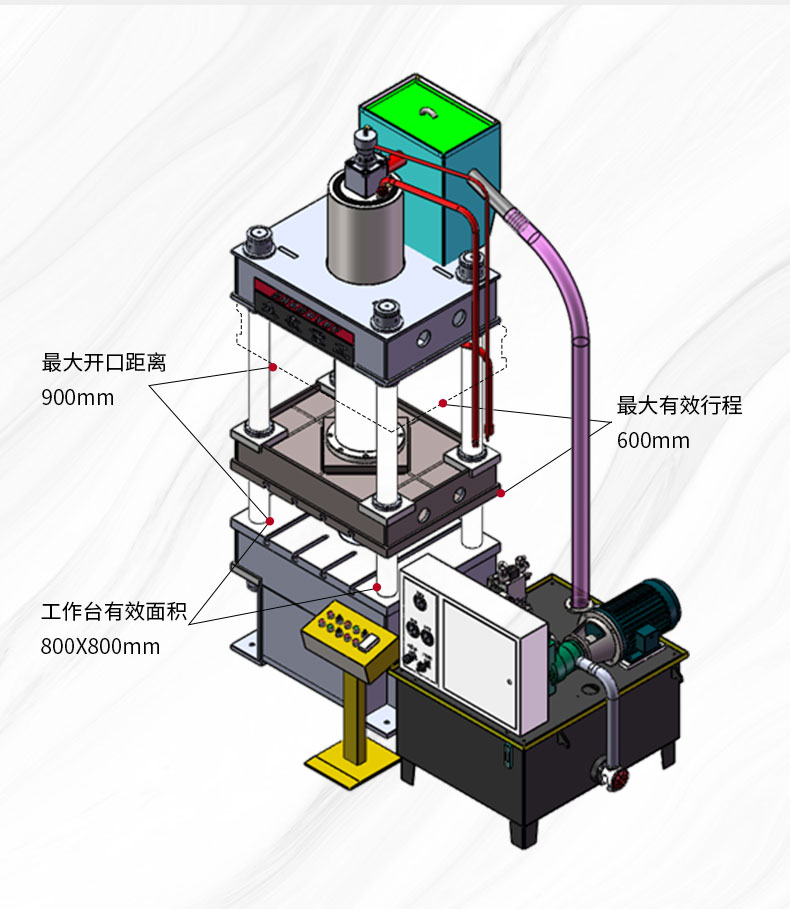 315噸雙缸彩石瓦拉伸液壓機(jī) 315噸金屬瓦油壓機(jī)  彩鋼瓦液壓機(jī) 模型圖